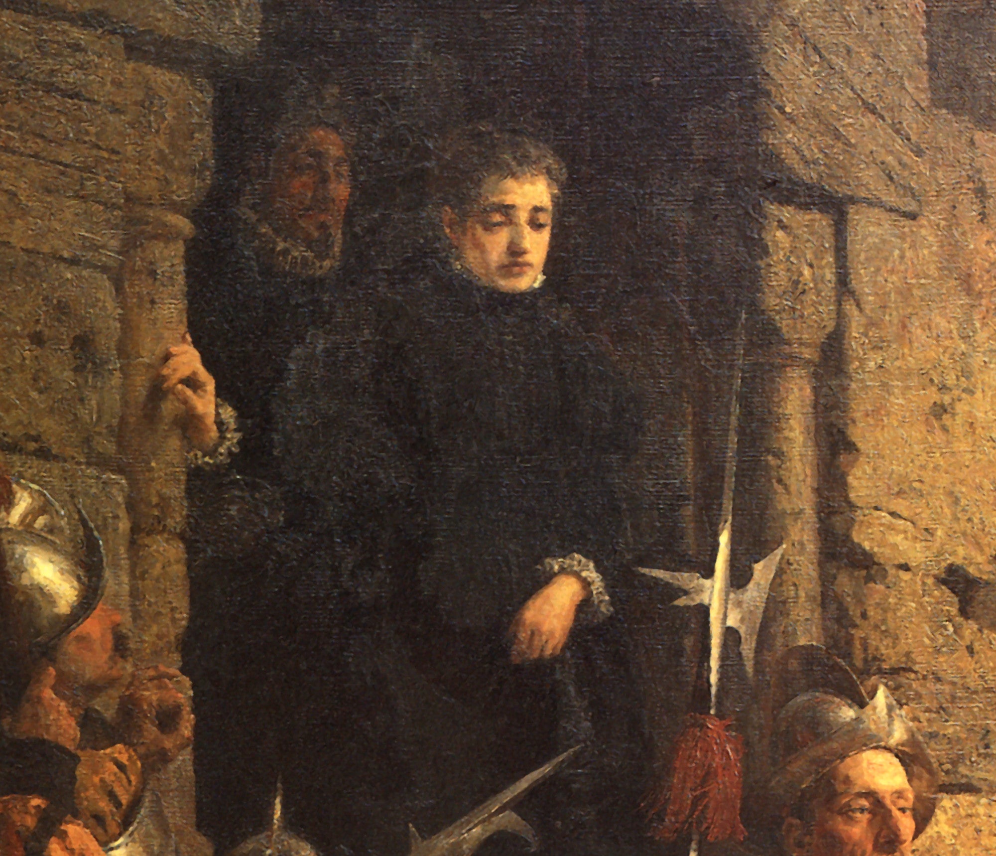 Vasily Polenov Fine Art Print, The arrest of the Huguenot Jacobin de Montebel, Countess d'Etremont