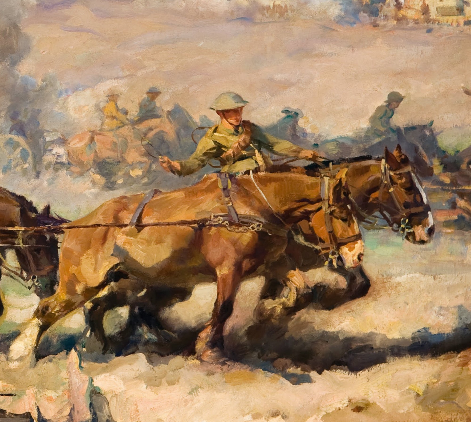 Harold Septimus Power Fine Art Print, The battle before Villers-Bretonneux