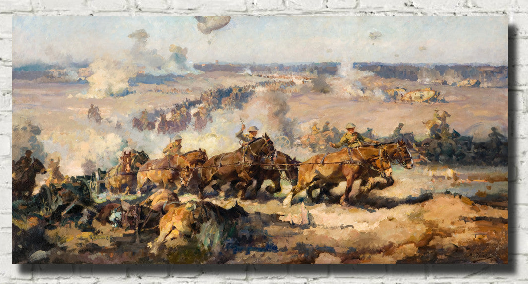 Harold Septimus Power Fine Art Print, The battle before Villers-Bretonneux