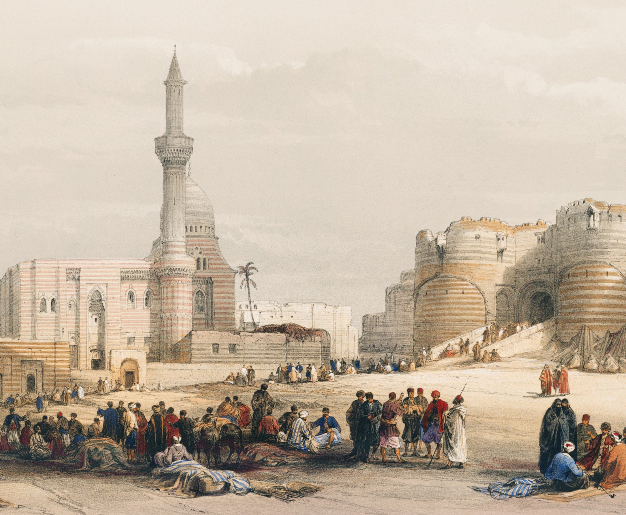 The entrance to the Citadel of Cairo, David Roberts Fine Art Print