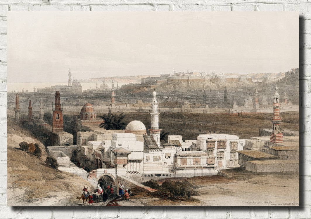 The gate of Citzenib looking towards the desert of Suez Cairo, David Roberts Fine Art Print