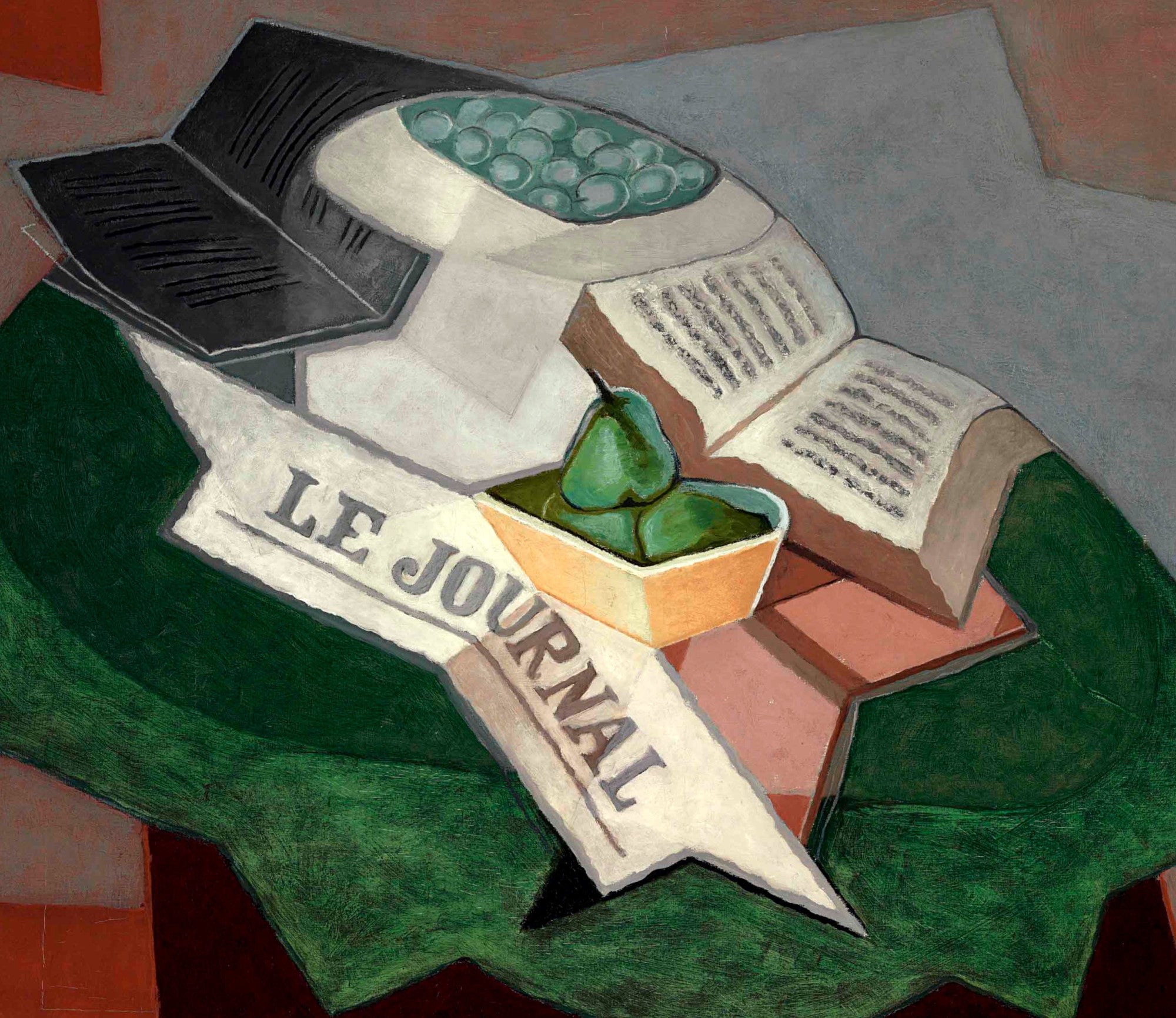 Juan Gris Crystal Cubism Fine Art Print, The green carpet