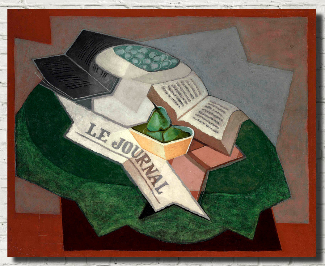 Juan Gris Crystal Cubism Fine Art Print, The green carpet