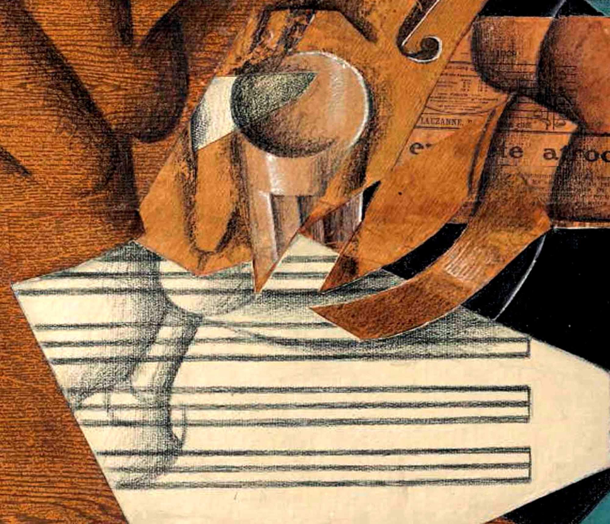 Juan Gris Crystal Cubism Fine Art Print, The musician's table