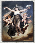 Pedro Américo Fine Art Print, The night accompanied by the geniuses of study and love