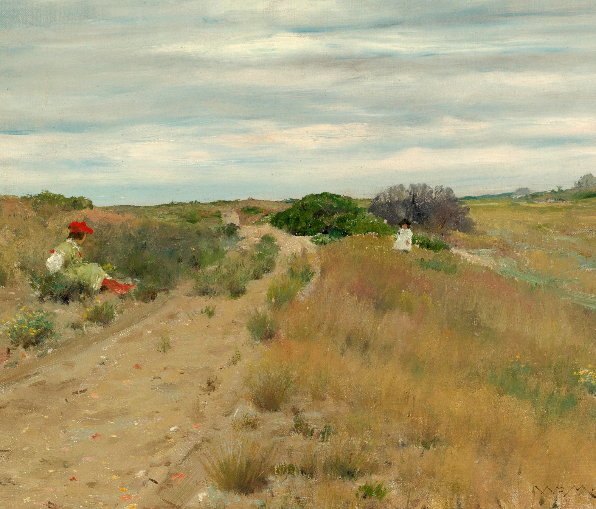 William Merritt Chase Fine Art Print, Sunlight and Shadow, The old Sand Road