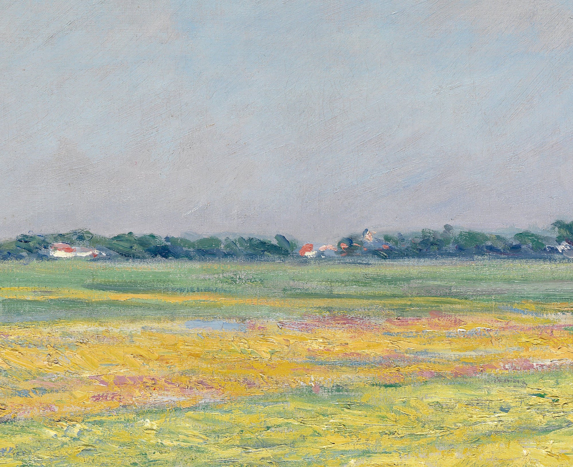 Gustave Caillebotte Fine Art Print : The plain of Gennevilliers, yellow fields
