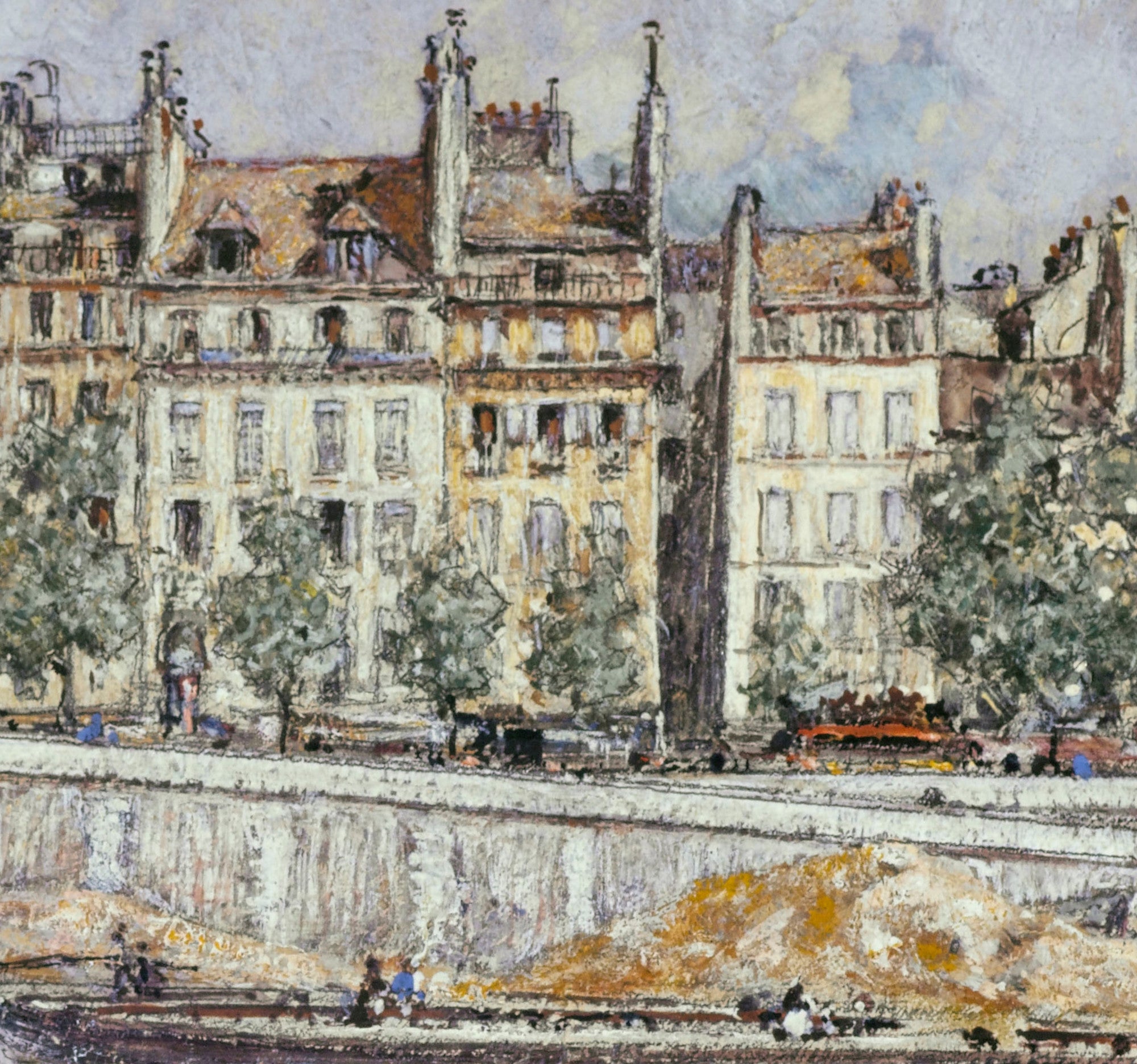Frederic Anatole Houbron Fine Art Print, The quay of the Hôtel-de-Ville and the Louis-Philippe bridge