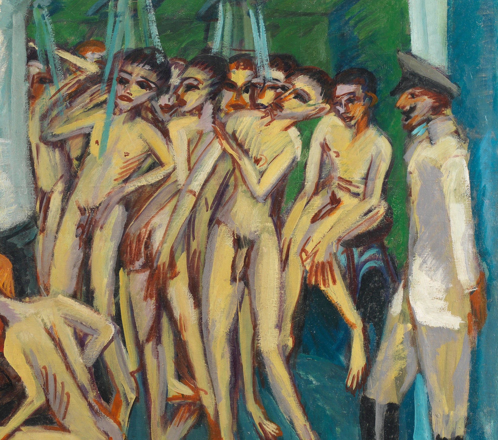 Ernst Ludwig Kirchner Expressionism Fine Art Print, The soldier bath or Artillerymen