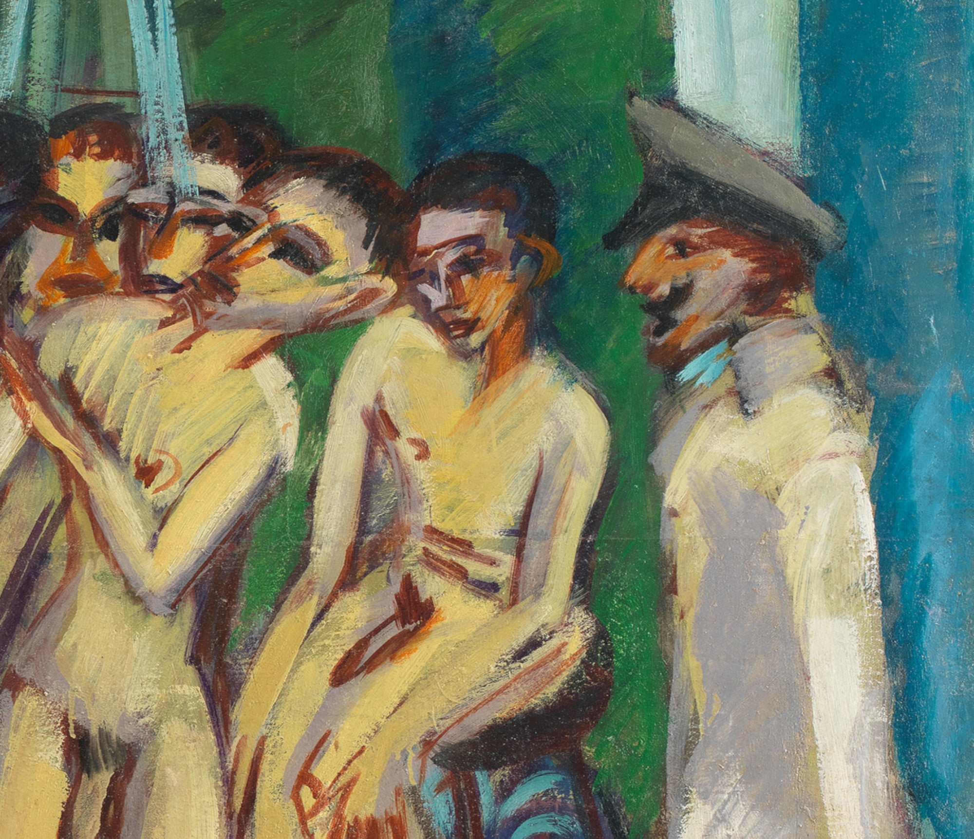 Ernst Ludwig Kirchner Expressionism Fine Art Print, The soldier bath or Artillerymen