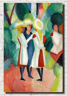 August Macke Abstract Fine Art Print, Three girls in yellow straw hats I