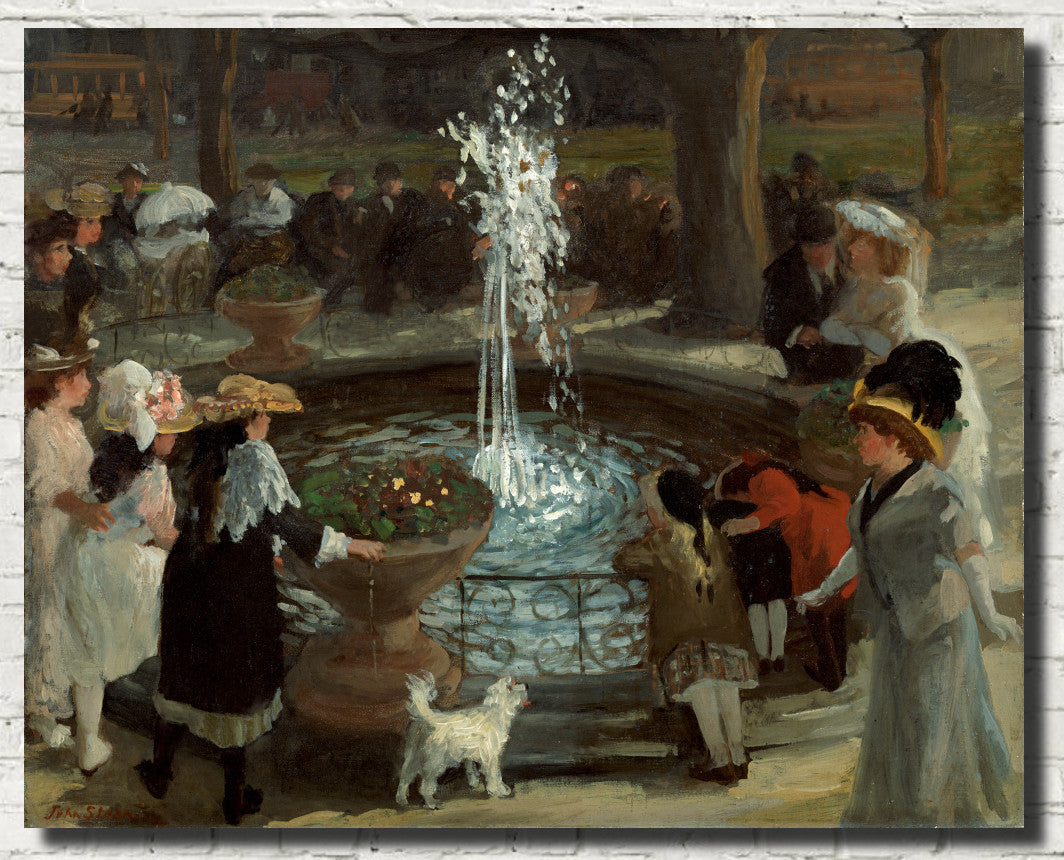 Throbbing Fountain, Madison Square, John Sloan Fine Art Print