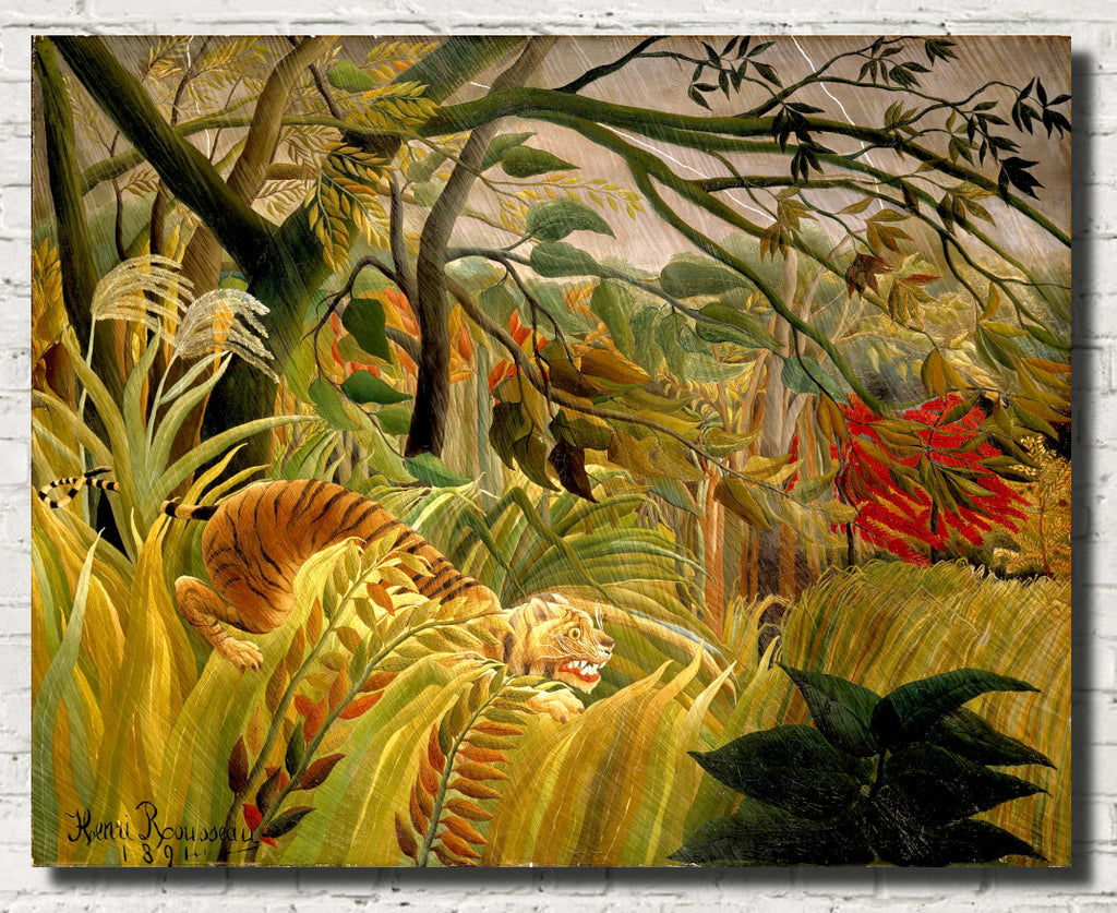 Henri Rousseau, Post- Impressionist Fine Art Print, Tiger in a Tropical Storm