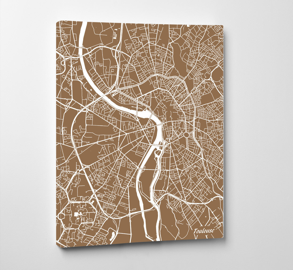Toulouse City Street Map Print Feature Wall Art Poster
