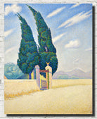 Paul Signac Fine Art Print, Two Cypresses