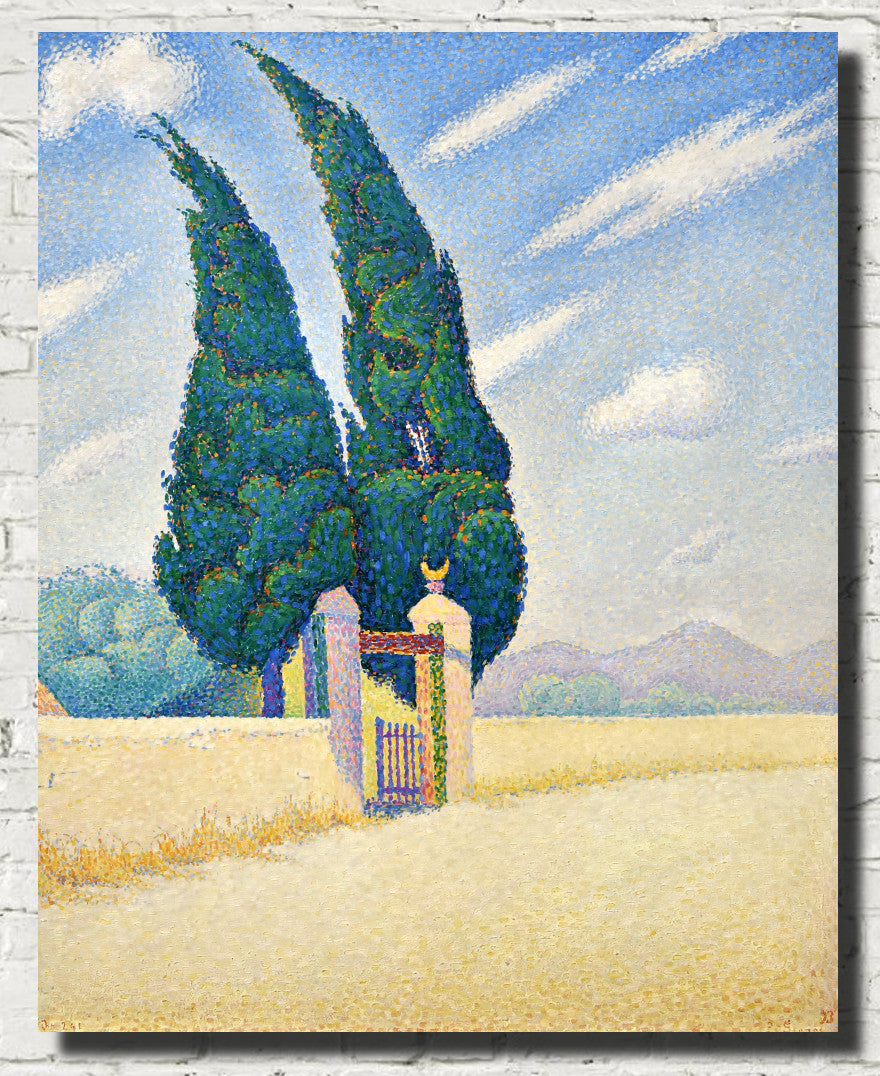 Paul Signac Fine Art Print, Two Cypresses