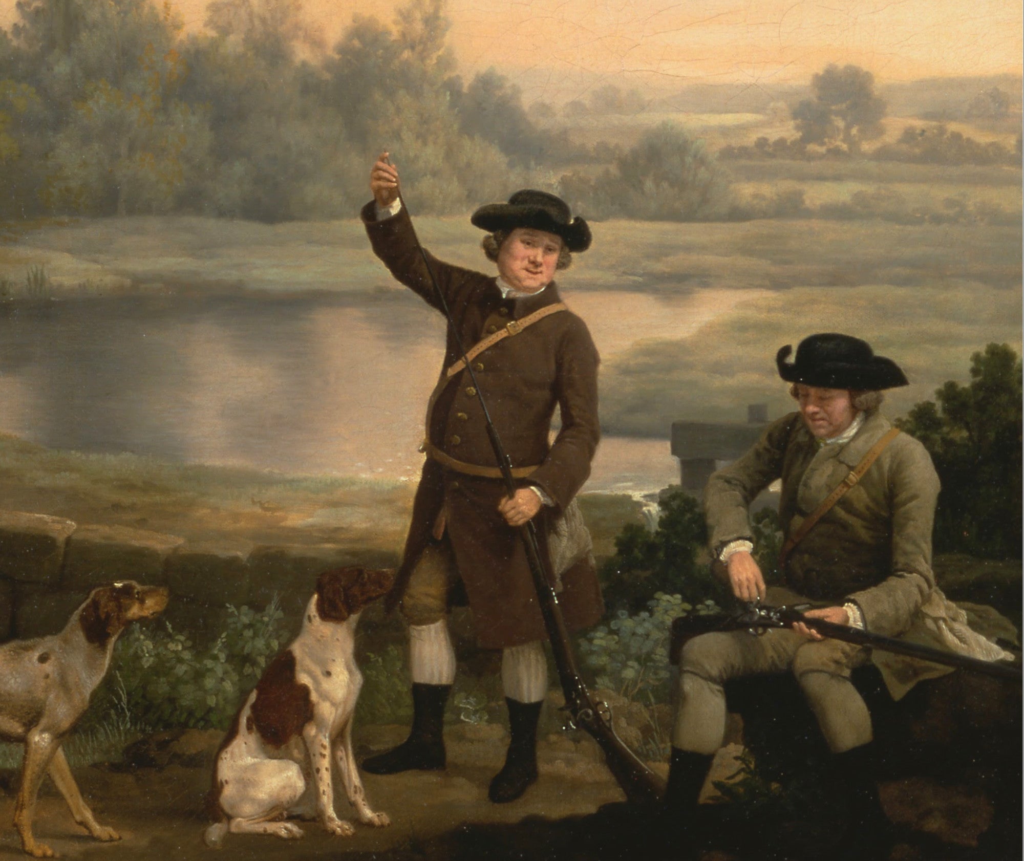 George Stubbs Fine Art Print, Two Gentlemen Going a Shooting, with a View of Creswell Crags