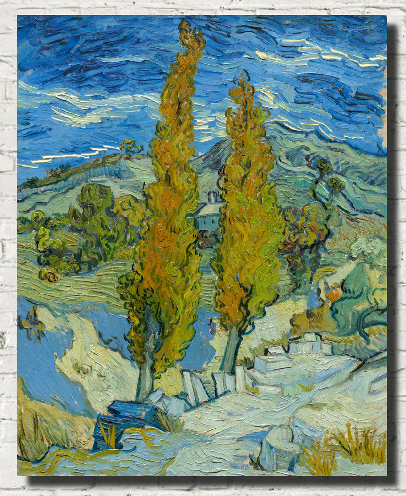 Two Poplars in the Alpilles near Saint-Rémy, Vincent Van Gogh Fine Art Print