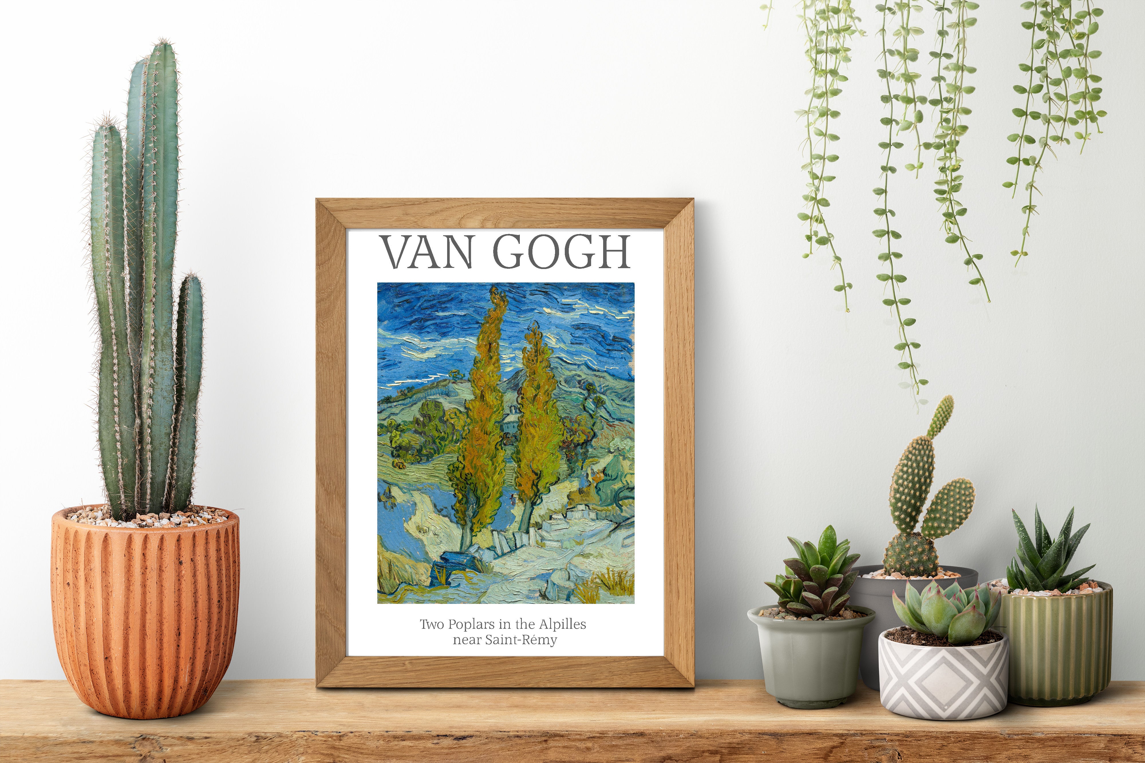 Vincent Van Gogh Exhibition Poster, Two Poplars in the Alpilles near Saint-Rémy