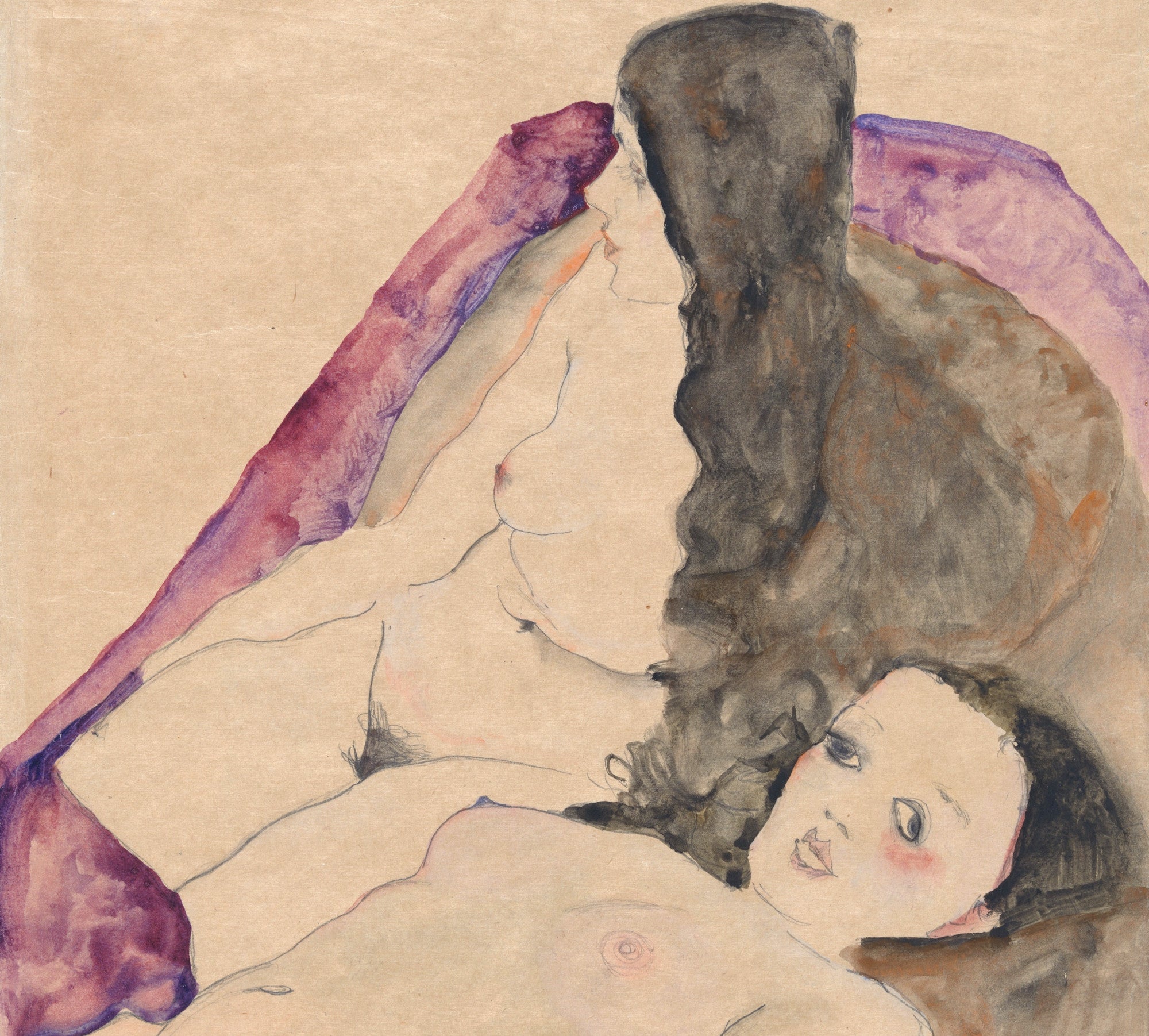 Two Reclining Nudes, Egon Schiele Fine Art Print