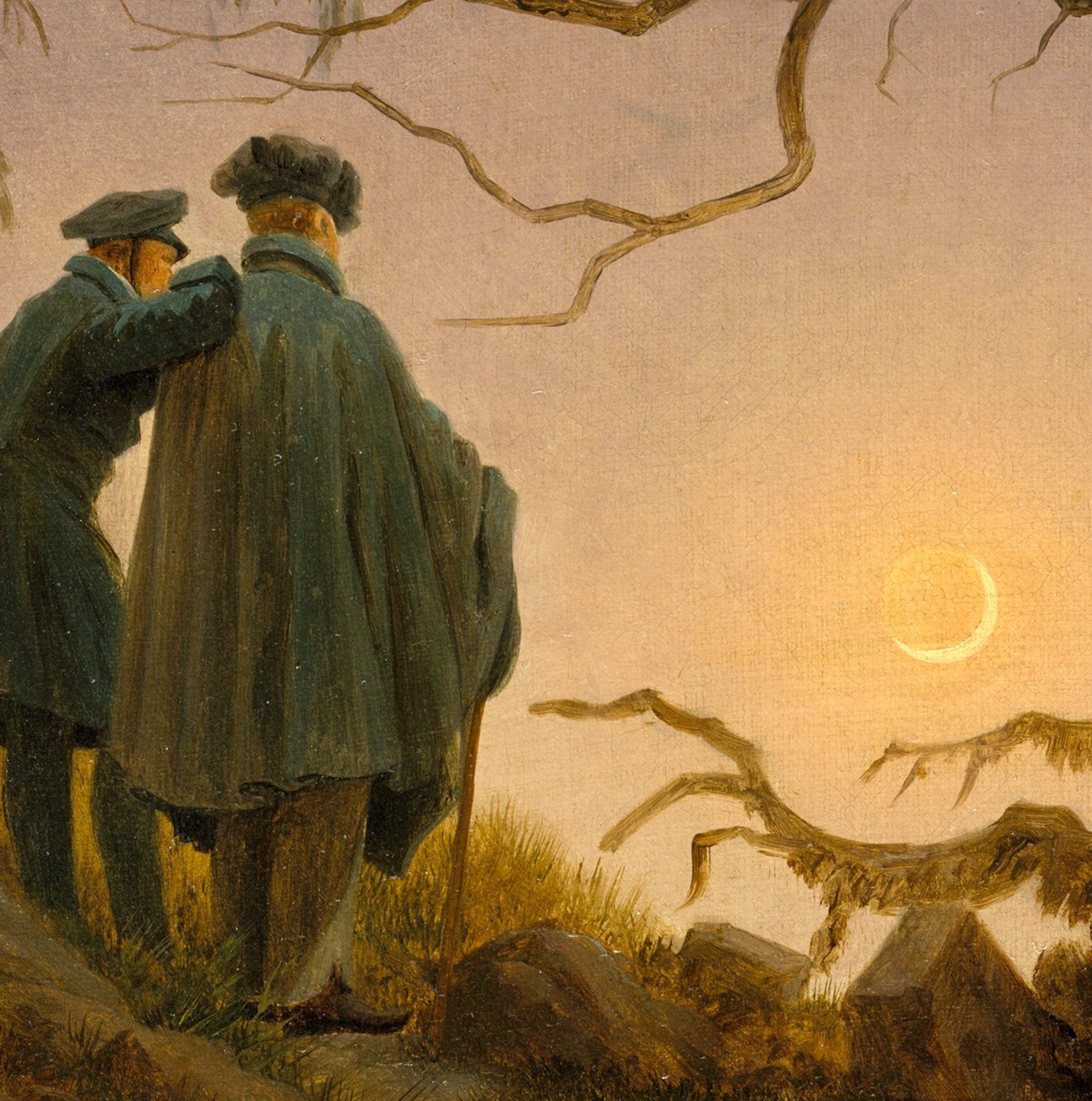 Contemplating the Moon, Casper David Friedrich Fine Art Print