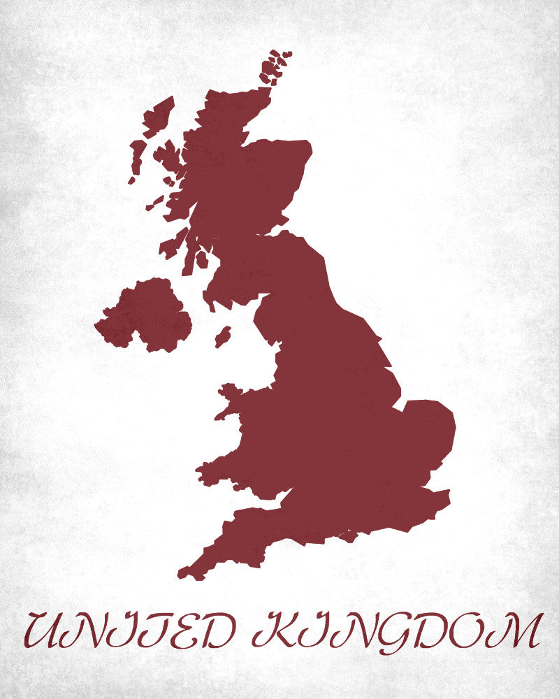 United Kingdom Map Print Outline Wall Map