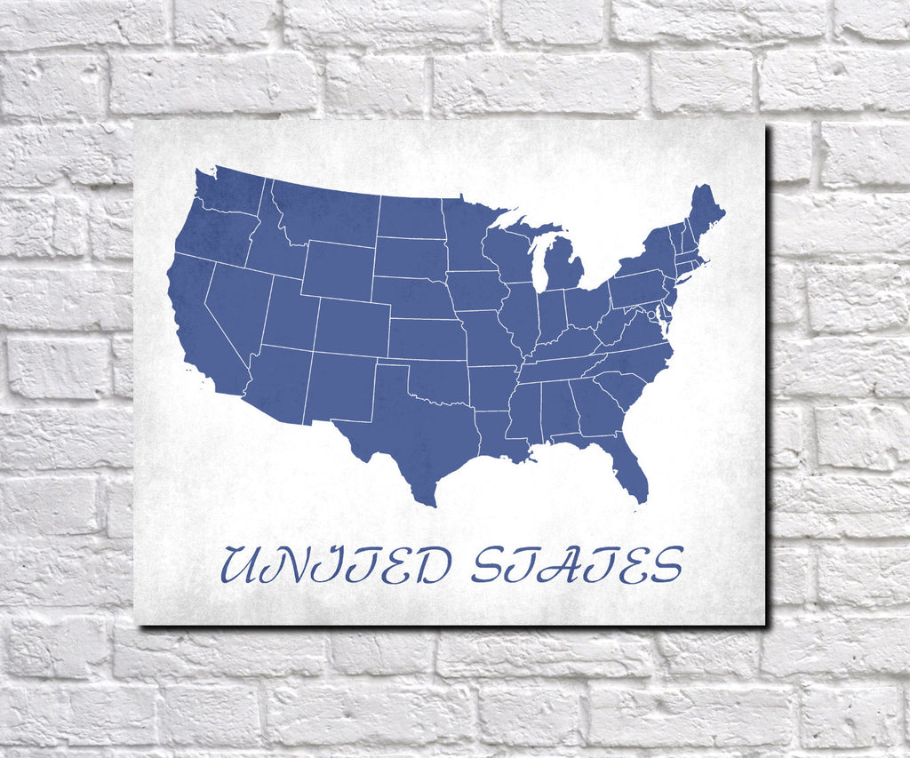 United States Map Print Outline Wall Map