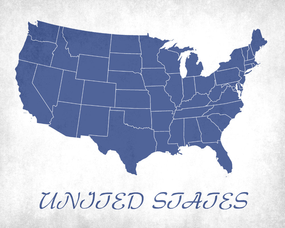 United States Map Print Outline Wall Map