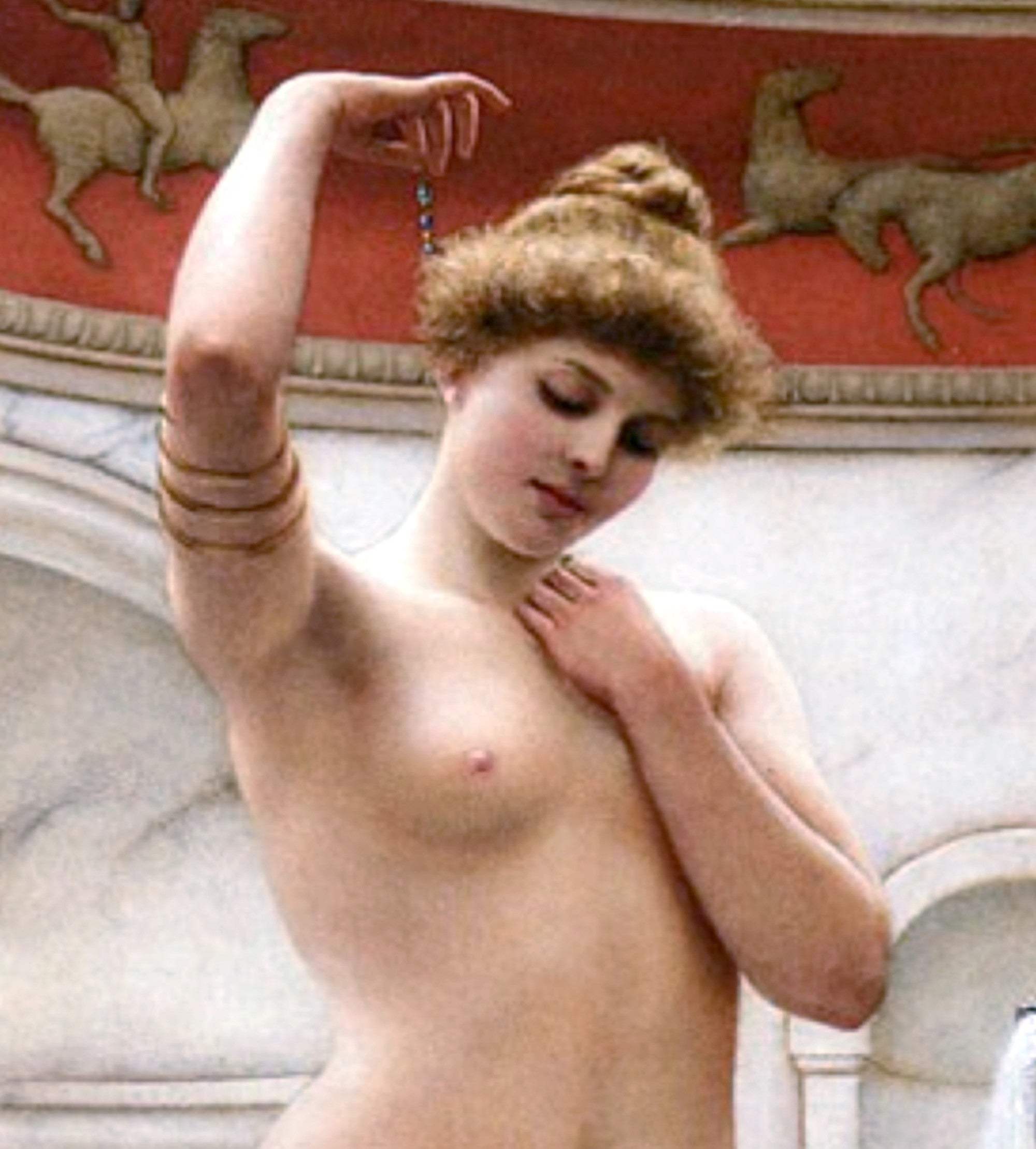 John William Godward Fine Art Print : Un Bain Pompeien