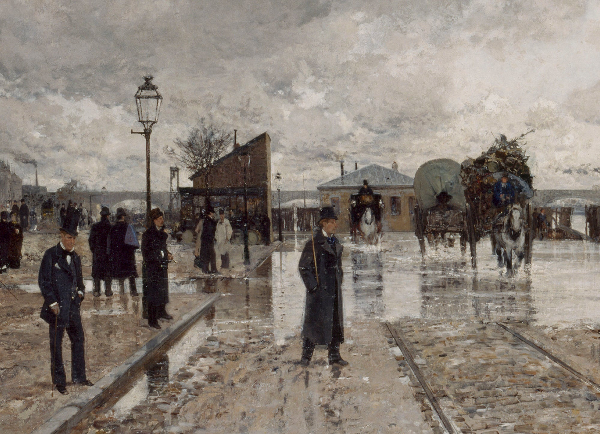 Luigi Loir Fine Art Print, A corner of Bercy, Paris during the flood