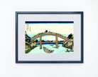36 Views of Mount Fuji, Under Mannen Bridge at Fukagawa, Katsushika Hokusai, Japanese Print