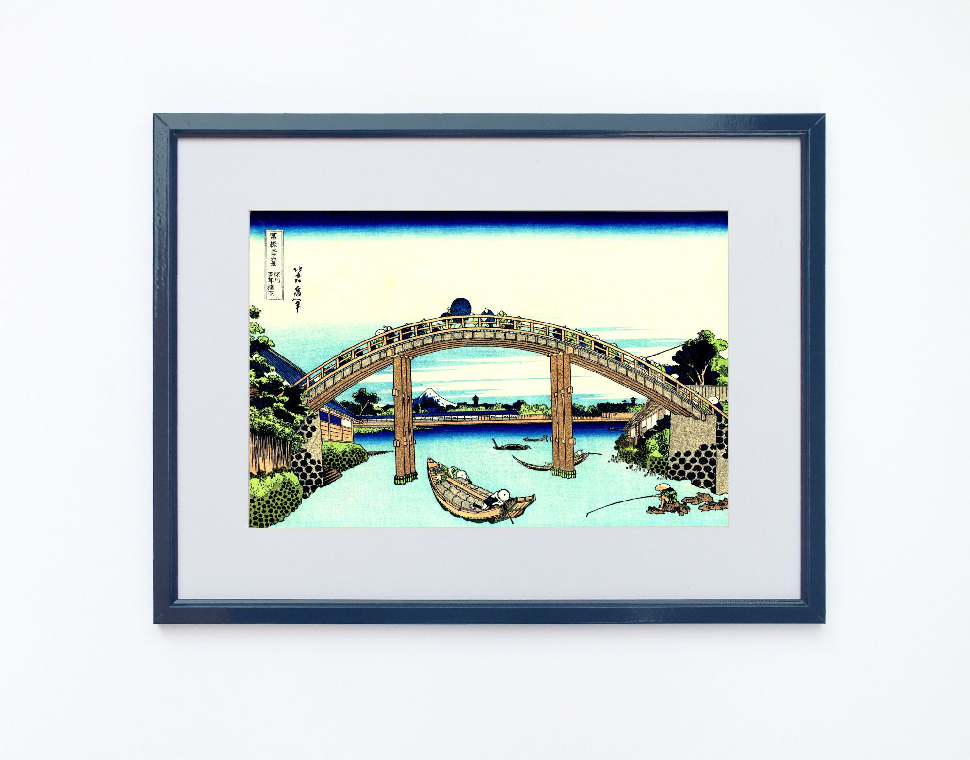 36 Views of Mount Fuji, Under Mannen Bridge at Fukagawa, Katsushika Hokusai, Japanese Print