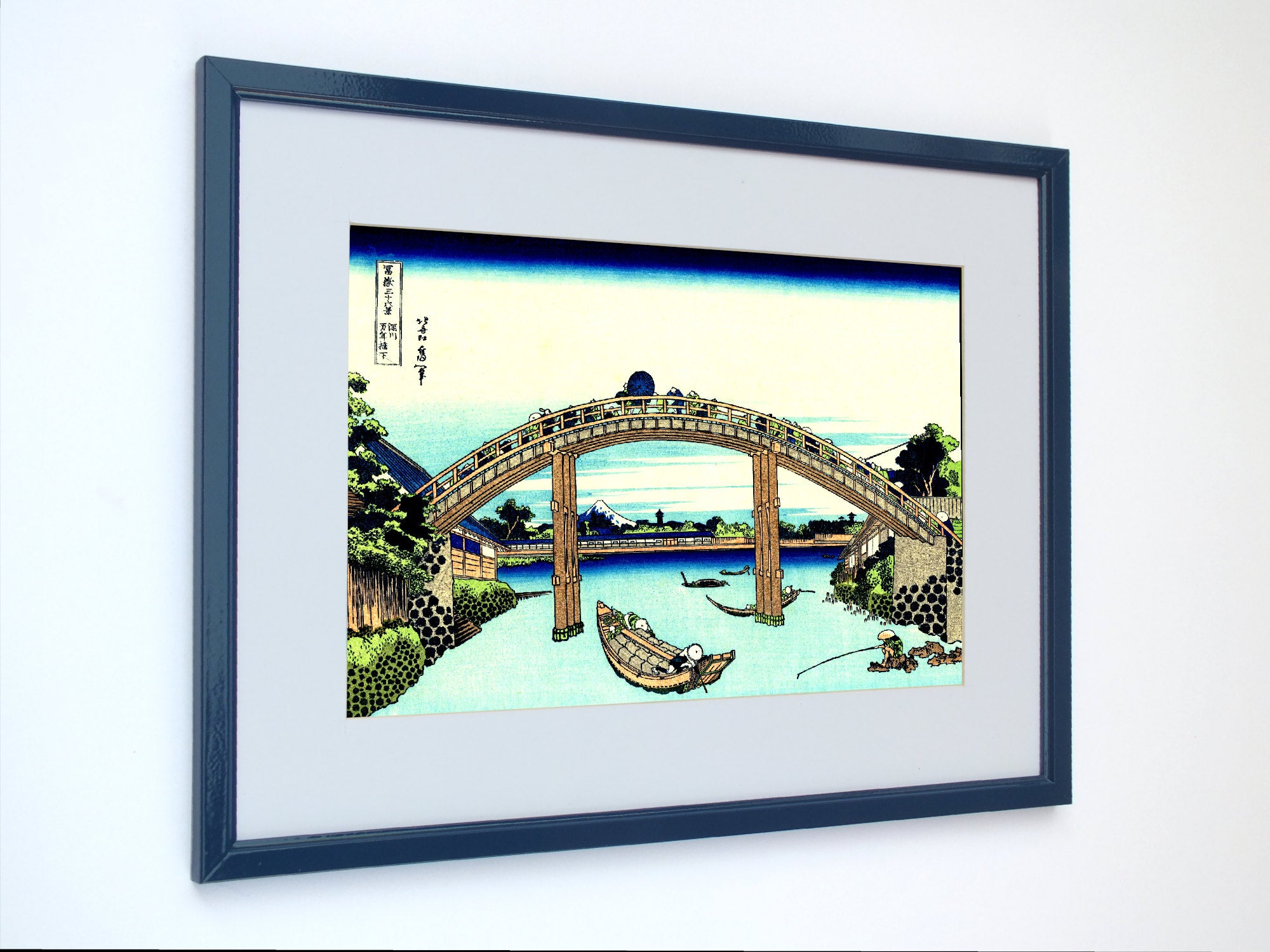 36 Views of Mount Fuji, Under Mannen Bridge at Fukagawa, Katsushika Hokusai, Japanese Print