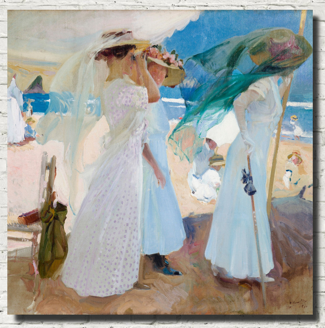 Under the Awning, Zarauz, Joaquín Sorolla Fine Art Print