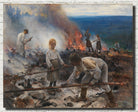Eero Järnefelt Fine Art Print, Under the Yoke (Burning the Brushwood)