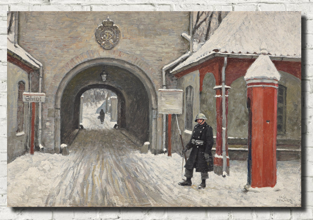 Paul Gustav Fischer Fine Art Print, Guard post at Kastellet, Copenhagen