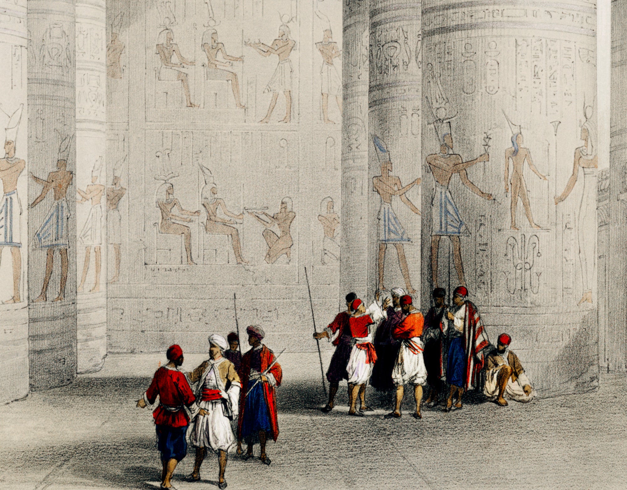 View from under the portico of the Temple of Dendera, David Roberts Fine Art Print