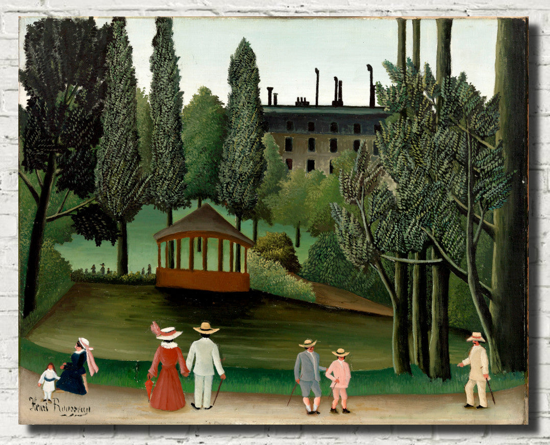 Henri Rousseau, Post- Impressionist Fine Art Print, View of Montsouris Park, the Kiosk