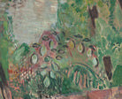 View of sea with leaves and two white sailing boats, Oskar Moll