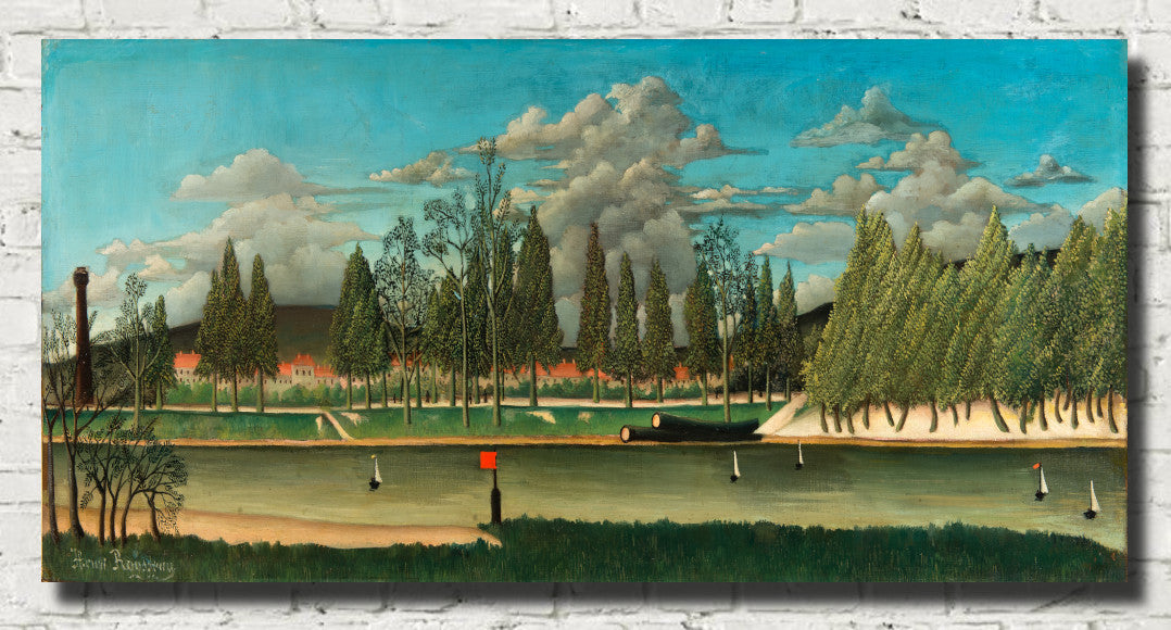 Henri Rousseau, Post- Impressionist Fine Art Print, View of the Quai d' Asnières