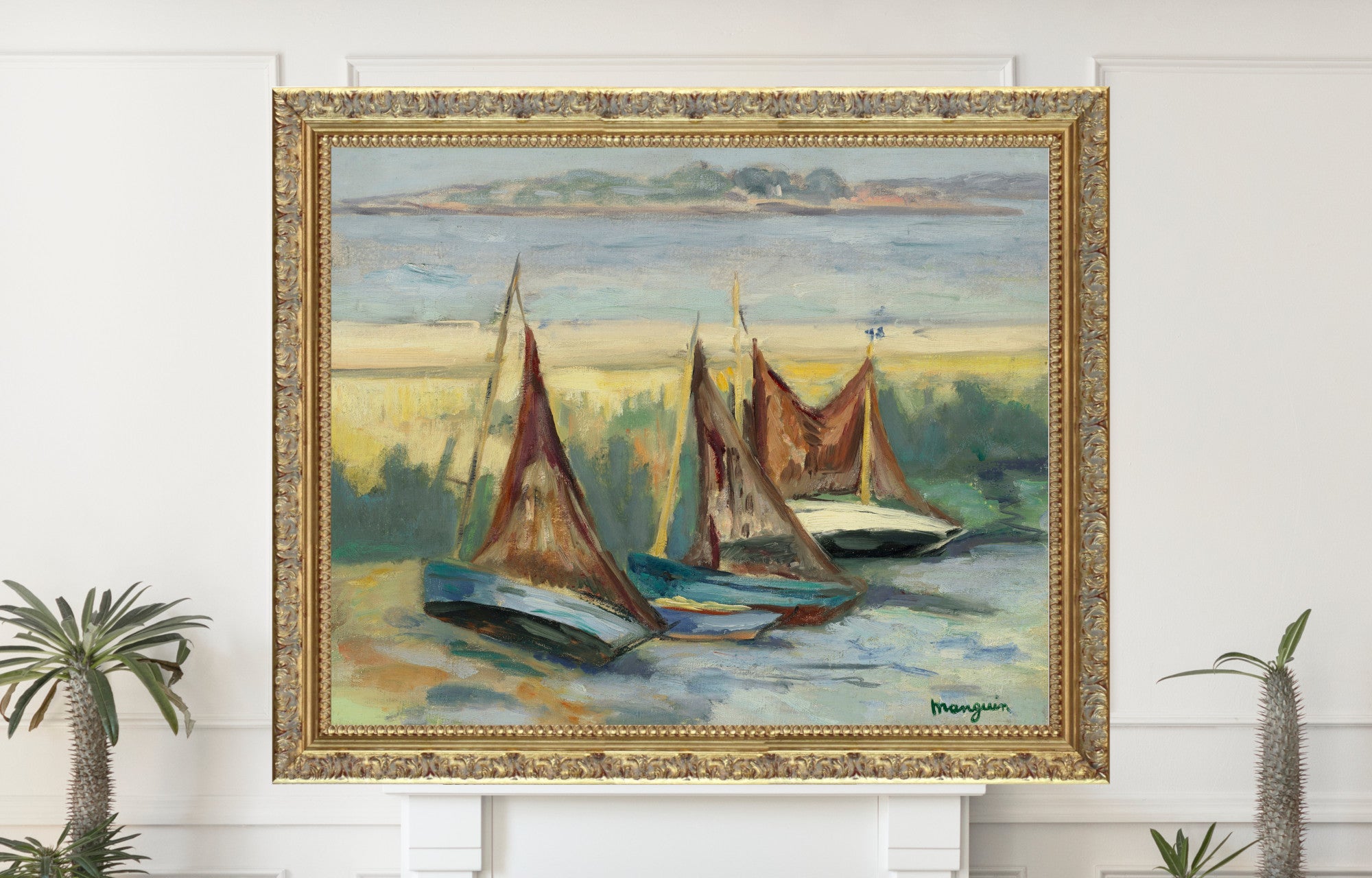 Sailboats at Low Tide, Henri Manguin, Voiliers à marée basse