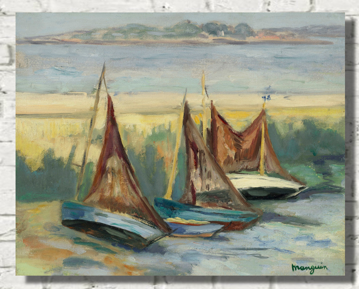 Sailboats at Low Tide, Henri Manguin, Voiliers à marée basse