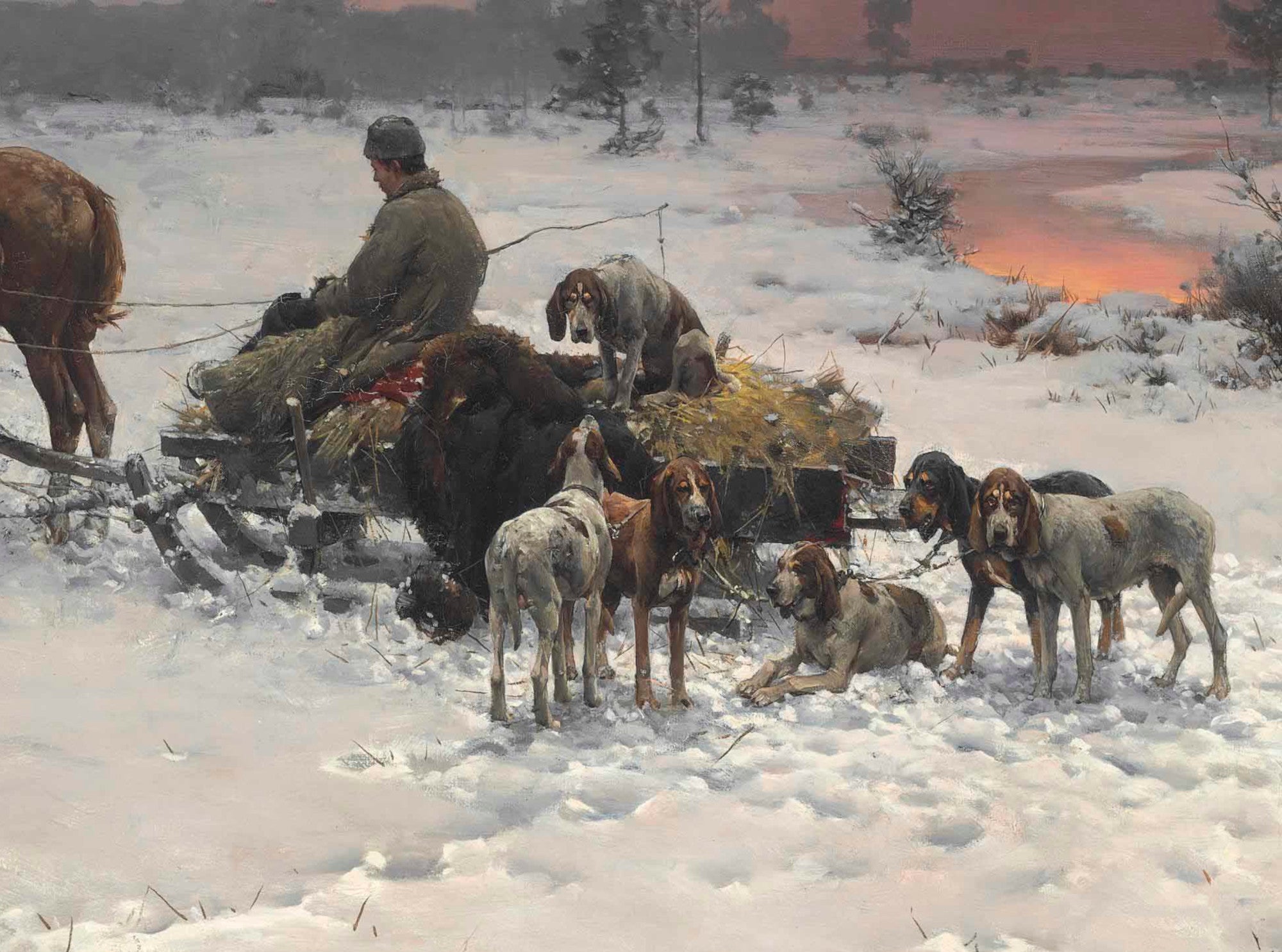 Alfred Kowalski Fine Art Print, Waiting for their Master