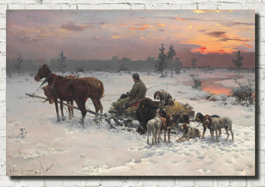 Alfred Kowalski Fine Art Print, Waiting for their Master