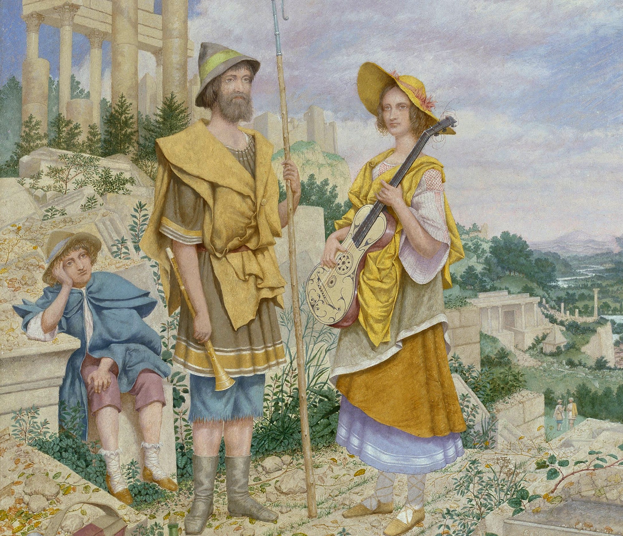Richard Dadd Fine Art Print, Wandering Musicians