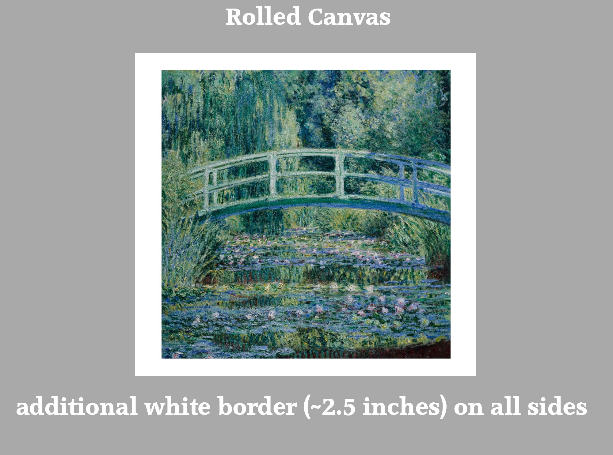 Water Lilies and Japanese Bridge, Claude Monet, Gallery Quality Canvas Reproduction