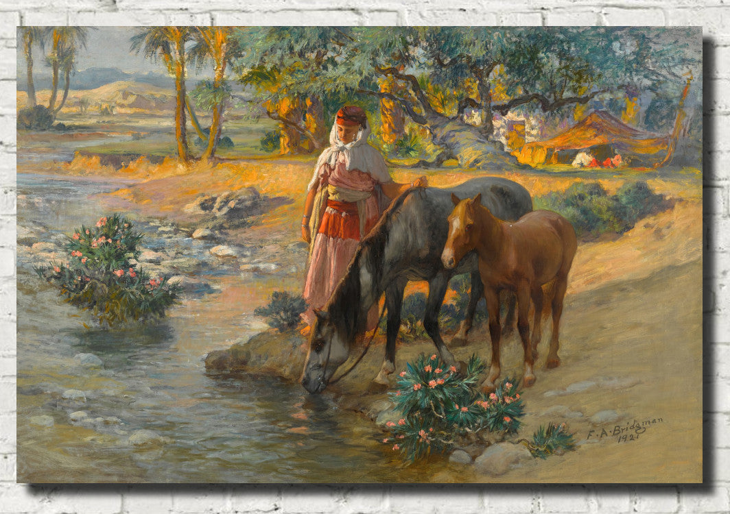 Watering the Horses, Frederick Arthur Bridgman Fine Art Print
