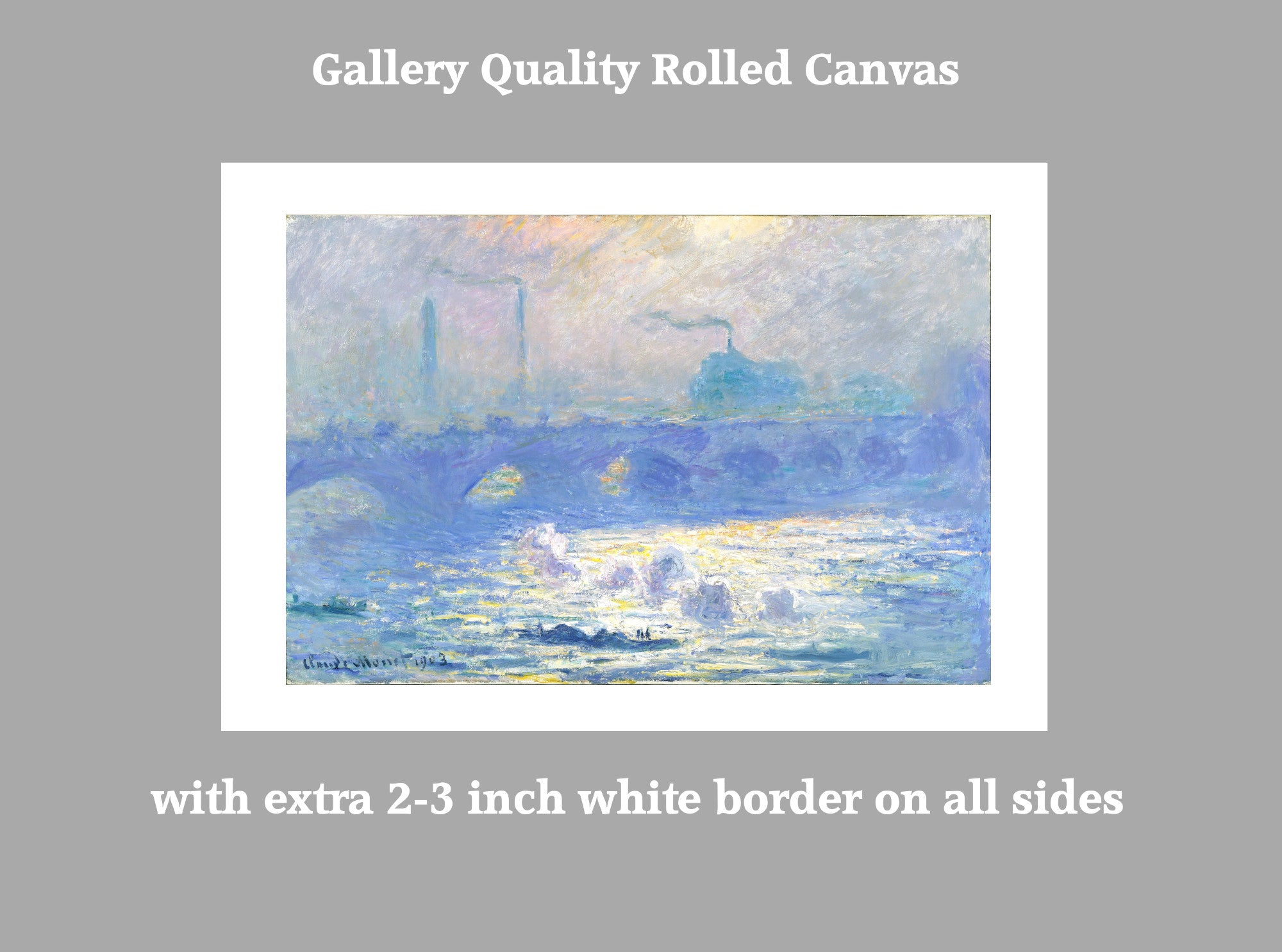 Claude Monet, Waterloo Bridge, Gallery Quality Canvas Reproduction