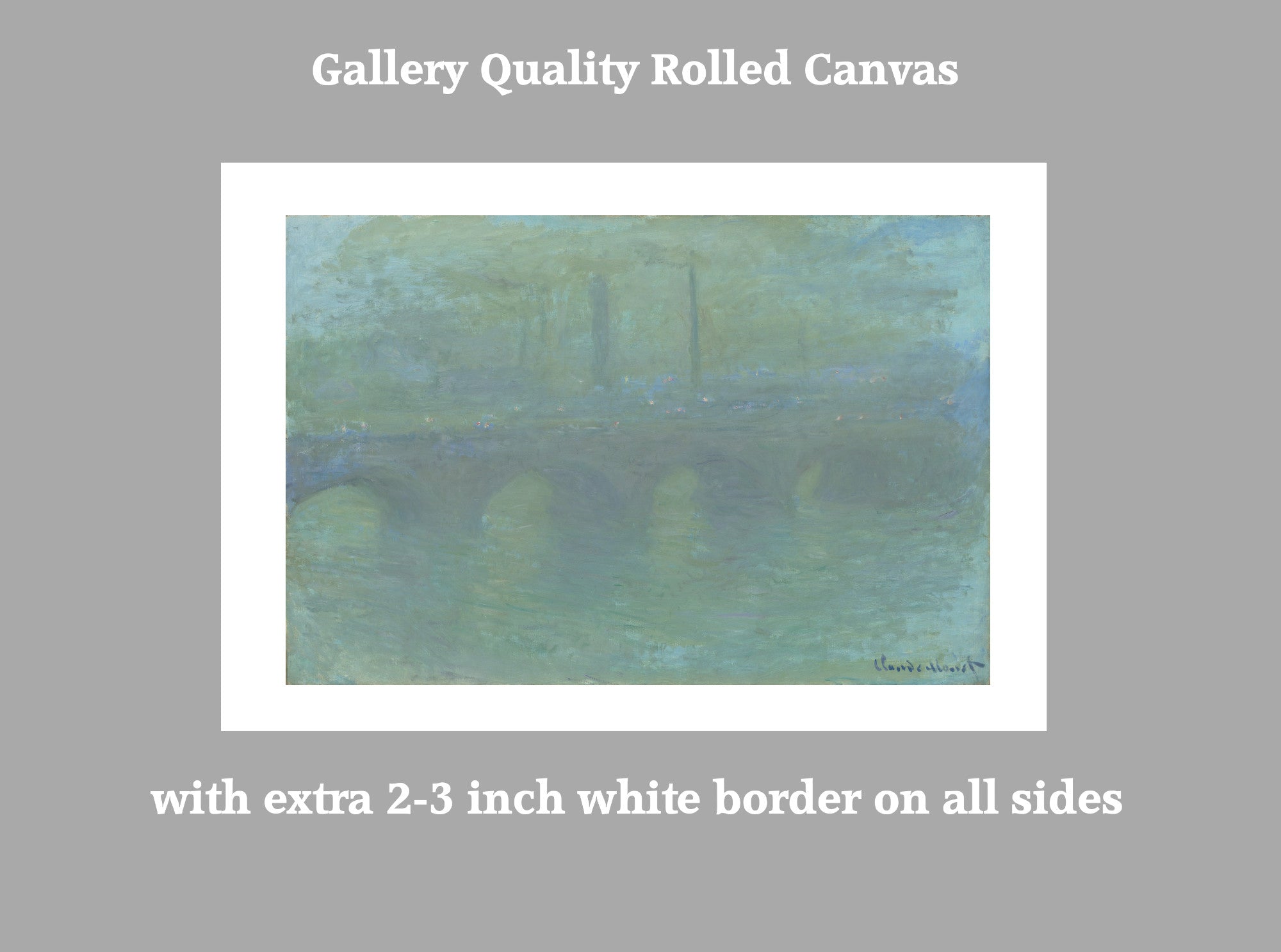 Waterloo Bridge, London at Dusk, Claude Monet, Gallery Quality Canvas Reproduction