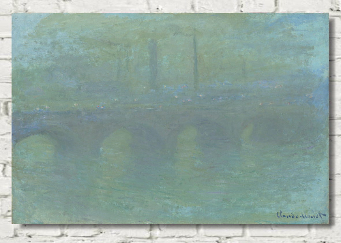 Waterloo Bridge, London at Dusk, Claude Monet, Gallery Quality Canvas Reproduction